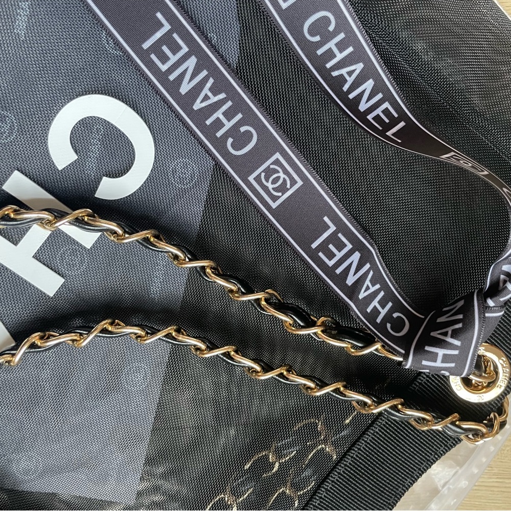 Chanel Black Tote with Chain Straps - Picture 3 of 4